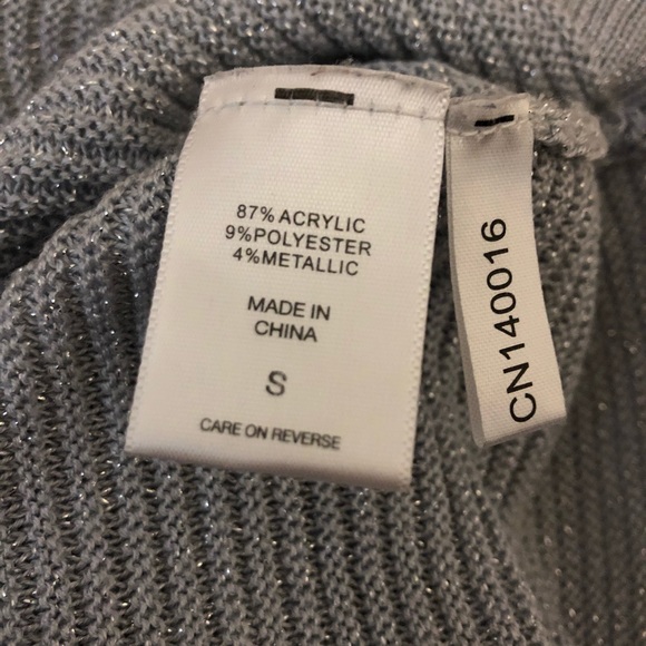 Gray Metallic Silver Short Sleeved Sweater - Picture 3 of 4